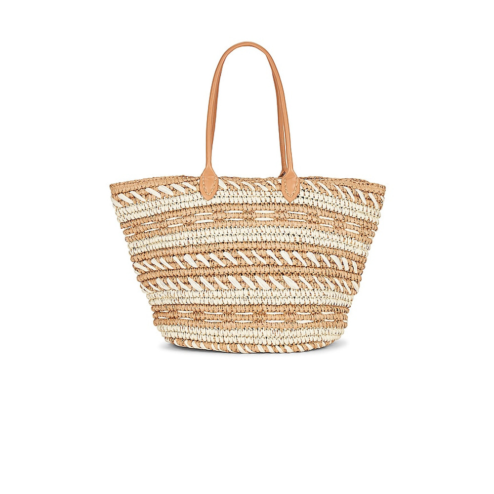 8 Other Reasons Tan Straw Tote Leather Straps
